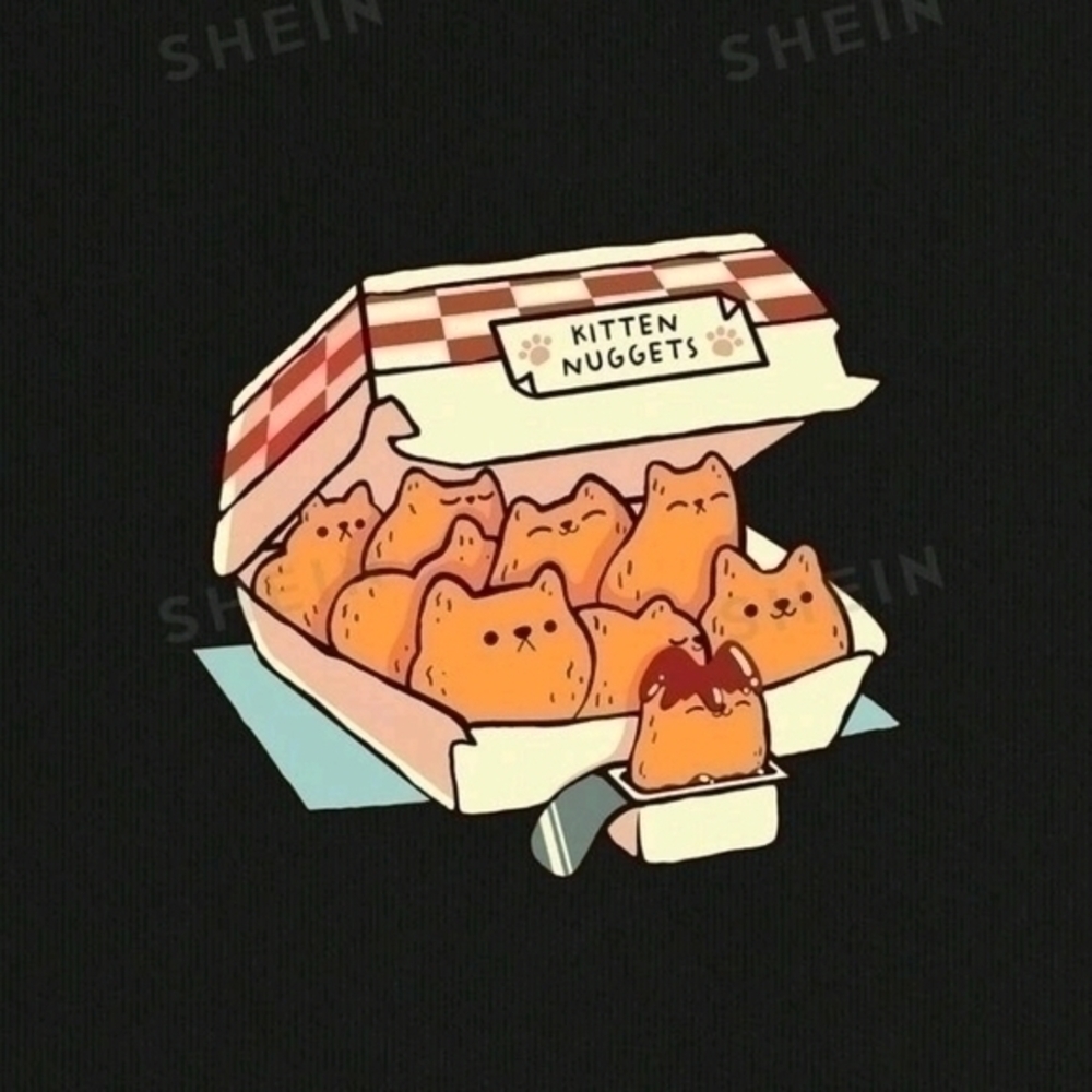 SHEIN "KITTEN NUGGETS" WOMAN'S TEESZ L - Picture 2 of 3
